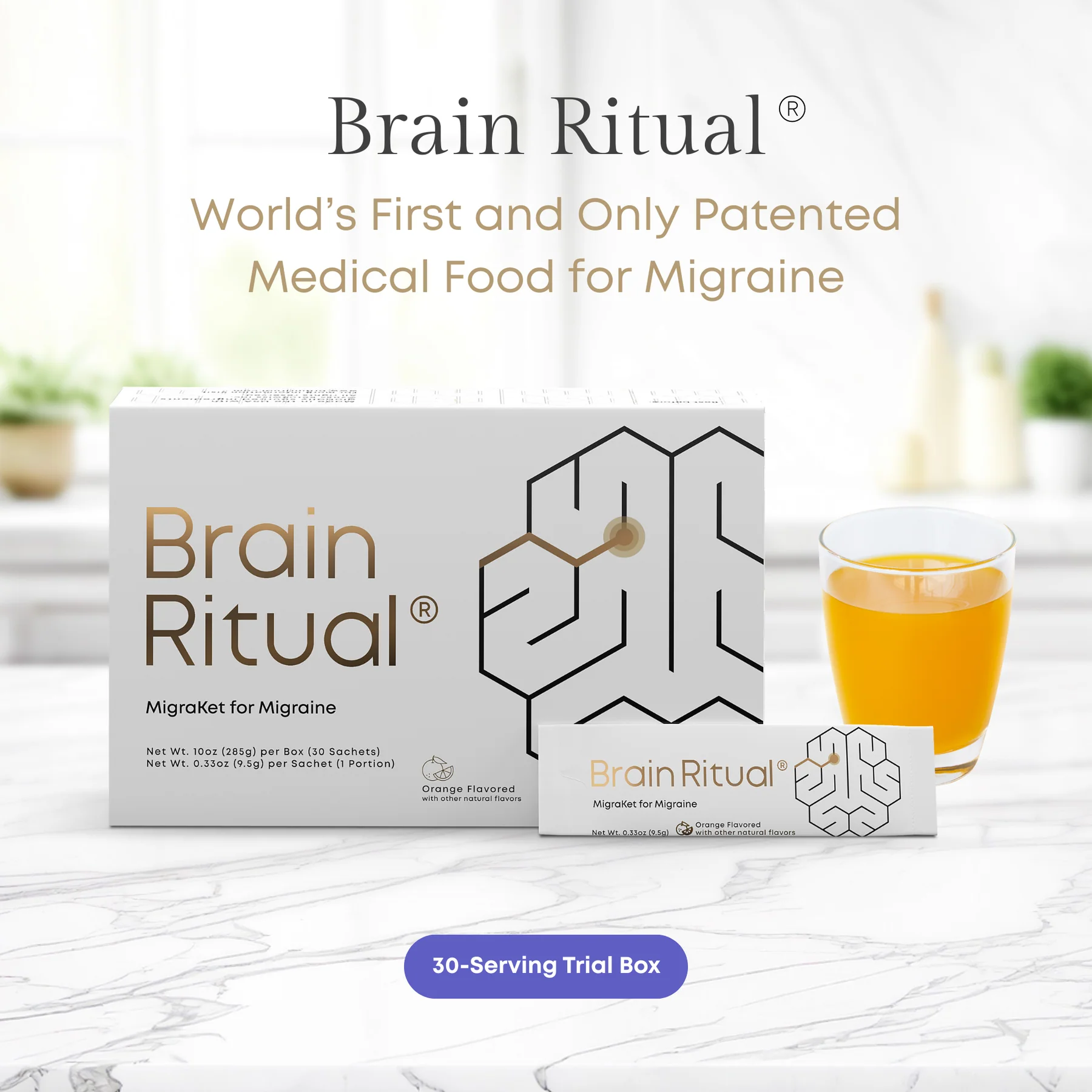 Brain Ritual® Medical Food for Migraine Management: 30-Serving Trial Box