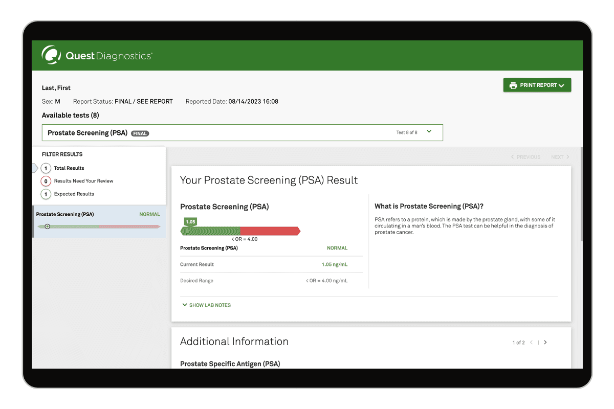 Prostate Screening (PSA)