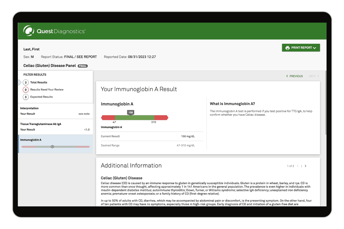 Celiac (Gluten) Disease Panel
